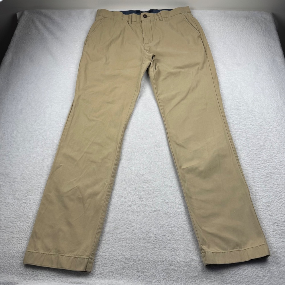 Tommy Hilfiger Chino Pants Mens 34x34 Tan Tailored Fit Khaki Flat Front Trousers